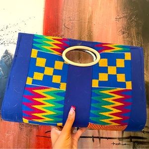 Kente Print Clutch Bag